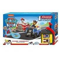 Carrera 20063031 First Paw Patrol Track Patrol 2.4 m Race Track Set 2 Remote Controlled Vehicles with Chase and Marshall with Hand Controller and Track Parts Toy for Children from 3 Years