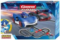 Carrera Go Sonic The Hedgehog Battery Operated Slot Car Racing Track Set, 4.3 m Race Track with 2 Cars, Includes Hand Controller, Jumping Track and Batteries,Children from 6 Years and Adults