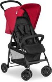 Hauck Lightweigt Pushchair Sport / Compact Folding / Fully Reclining / Lie-Flat Position From Birth / XL Shopping Basket / Sun Canopy / Up to 18 Kg / Black Red