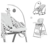 Hauck Sit N Relax 3-in-1 Highchair Set from Birth to 15 kg with Bouncer and Toddler Seat, Height-Adjustable Frame, Depth-Adjustable Tray, Large Basket and Safe Harness