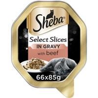 Sheba Select Slices Cat Tray with Beef in Gravy, 85 g