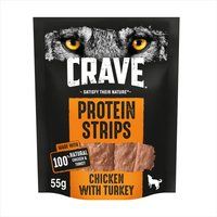 CRAVE Protein Strips Turkey & Chicken 55g