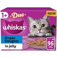 Whiskas Tasty Duo 1+ Ocean Delight in Jelly, Adult Cat Food (12x85g)