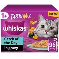 Whiskas 1+ Pouches Mega Pack 96 x 85g - Tasty Mix Catch of the Day in Gravy