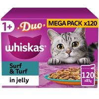 Whiskas Tasty Duo 1+ Surf and Turf in Jelly 40 x 85 g Pouches, Adult Cat Food