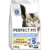 Perfect Fit Junior <1 Complete Dry Cat Food for Junior Cats Under 1 Year, Rich in Chicken, 1 Bag (7 kg)