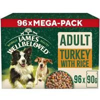 James Wellbeloved Adult Dog Food with Turkey in Gravy Pouch 48 x 90 g