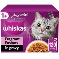 WHISKAS Cat Pouches Aromatic Fusion in Gravy 40x85g –Tasty Wet Cat Food with Flavorful Fusion in Gravy