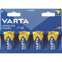 Varta Longlife Power D 1.5V Alkaline Batteries 4 Pack (869YW)
