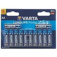 VARTA Longlife Power AA Mignon LR06 Alkaline Battery (12-pack) - Made in Germany - ideal for toys, torches, controllers and other battery-powered devices