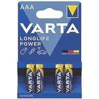 Varta Longlife Power AAA LR03 Alkaline Batteries   4 Pack