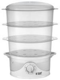 Russell Hobbs 21140 NEW 3 Tier Food Steamer With 60 Minute Timer 9L 800W - White