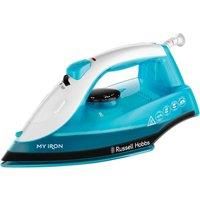 Russell Hobbs My Iron Steam Iron, Ceramic Soleplate, 260 ml Water Tank, Self-Clean Function and Two Metre Power Cable, 1800 W, Blue and White, 25580