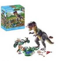 Playmobil 71524 Dinos: T-Rex Trace Path, thrilling search for the Tyrannosaurus Rex, with motorcycle, camera, and real dino bones, sustainable play sets suitable for children ages 4+