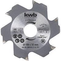 kwb by Einhell Milling Blade 100 x 22 x 3.8 mm Flat Dowel milling Accessories (Diameter 100 x 22 x 3.8 mm, 6 Teeth, Suitable for Einhell Dowel Mill).
