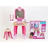 Theo Klein 5721 Barbie beauty salon "Happy Vibes" | Beauty salon with rotating mirror and light | Dressing table with accessories | Toy for children from 3 years