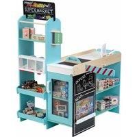 Theo Klein 9391 Supermarket , Wood (MDF) I Modern Store incl Cash Register, Barrier, Chalkboard and Accessories I Toys for Children Aged 3 and over