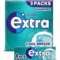 Extra Cool Breeze Chewing Gum Sugar Free Multipack 3 x 9 Pieces