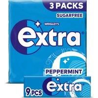 Extra Peppermint Chewing Gum Sugar Free Multipack 3 x 9 Pieces