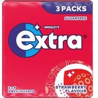 Extra Strawberry Flavour Sugarfree Chewing Gum Multipack 3 x 9 Pieces