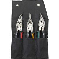 Bessey DSET16 Aviation Snips-Set of 3 Left, Right and Straight in Pouch, BE770016 Figures Scissors Set, Multi-Colour