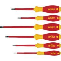 Wiha 00833 Series 320N Soft Finish Electric Screwdriver Set, Slotted, 6 Pieces