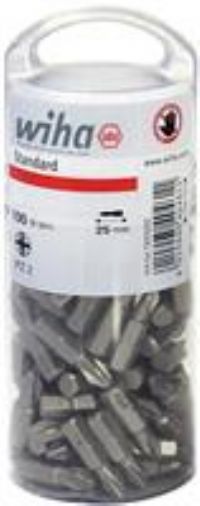 Wiha 40462 Standard Pozidriv Bits PZ2 25mm Tub of 100 WHA40462