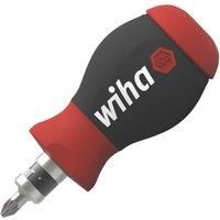 Wiha 43613 Series 3801 Screwdriver with Bit Magazine Stubby, Red Black