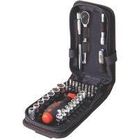Wiha 333-94 Socket Set 40 pcs Metric 1/4 Drive, Red