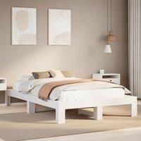 Bed Frame without Mattress White 135x190 cm Double Solid Wood Pine