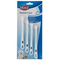 Trixie Toothbrush Set 4 x Single Headed Brush Oral Tooth Care For Cats Dogs 15cm