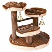Trixie Natural Living Climbing Frame With Bell Bird Cage Accessory Natural Bark