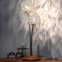 Paul Neuhaus Greta table lamp with a rusty look, 2-bulb