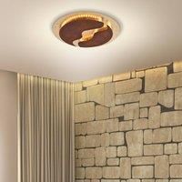 Paul Neuhaus Nevis LED ceiling light, round, 50 cm brown/gold