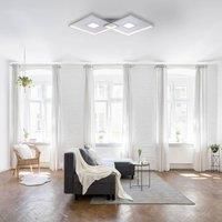 Paul Neuhaus Amara LED ceiling light, two squares, silver