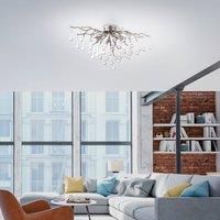 Paul Neuhaus Icicle ceiling light, glass, 4-bulb, silver