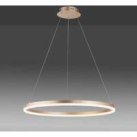 Paul Neuhaus Titus LED pendant light, round, 80 cm, matt brass