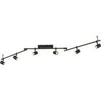 Paul Neuhaus Barik LED downlight, black, six-bulb