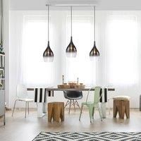 Paul Neuhaus Pilua pendant light, three-bulb, angular canopy