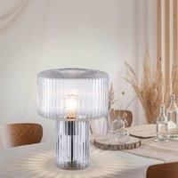 Paul Neuhaus Fungus table lamp made of glass, transparent