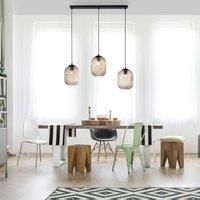 Paul Neuhaus Shitake hanging light, amber, glass, 86 cm, E27