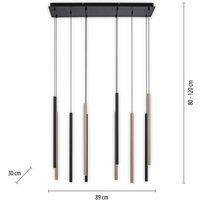 Paul Neuhaus Flute LED pendant light, dimmable, 10-bulb