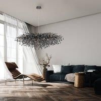 Paul Neuhaus Icicle chandelier, black, glass hanging, length 150 cm