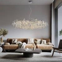 Paul Neuhaus Ricicle chandelier, chrome, length 150 cm