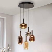 Paul Neuhaus Irides LED hanging light, 55 cm, colourful, glass