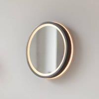 Paul Neuhaus VIDRO LED wall mirror, grey, 26 cm, power bank, switch