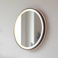 Paul Neuhaus VIDRO LED wall mirror, grey, 46 cm, power bank, switch