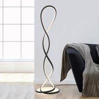 Paul Neuhaus LED floor lamp Twist, black, height 143 cm