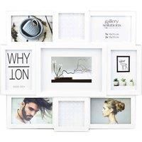 nielsen Accent White Picture Frame for 9 Photos - 7 Photos 4x6 (10x15cm) and 2 Photos 4x4 (10x10cm), Wall Mounted Collage Frame - White