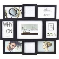 nielsen Accent Black Picture Frame for 9 Photos - 7 Photos 4x6 (10x15cm) and 2 Photos 4x4 (10x10cm), Wall Mounted Collage Frame - Black